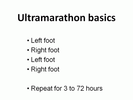 PowerPoint slide: ultramarathon basics