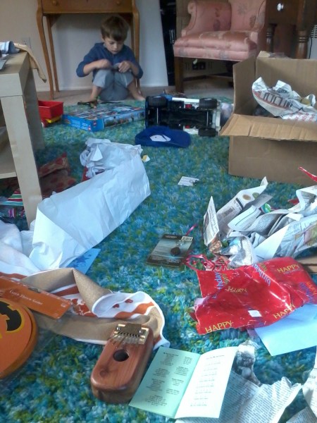 playing with his favorite gifts