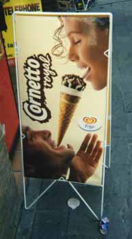 A not-so-subtle ad for the pleasures of eating ice cream.
