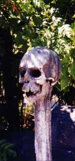 Decorative skull, Isla Magica theme park, Seville.